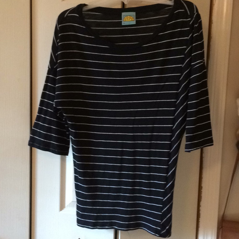 Black and white striped top